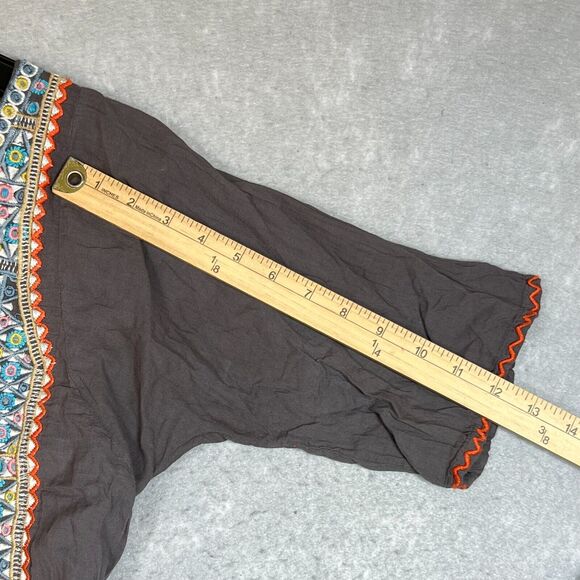 Johnny Was Biya Dress Womens Small Gray Mini Belted Peasant Hippie Embroidered - Picture 7 of 10